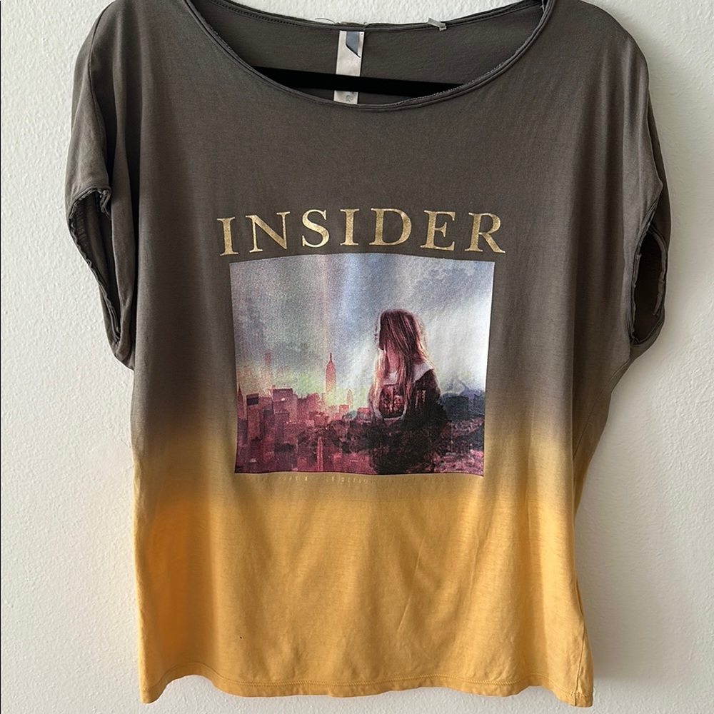 Women's Brown and Yellow Top